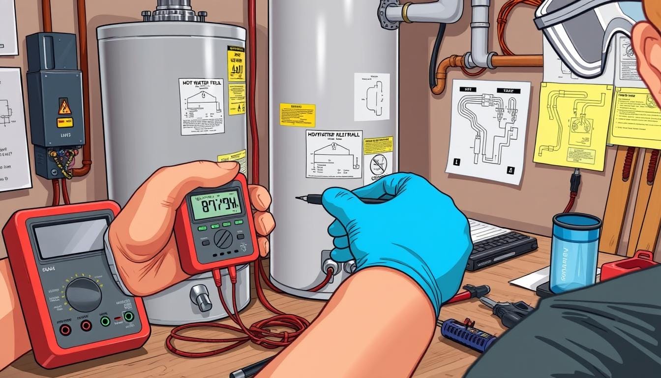 how to test hot water heater element