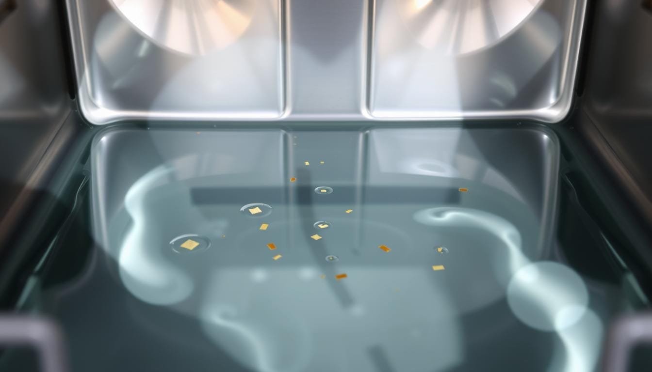 water in bottom of dishwasher when not in use