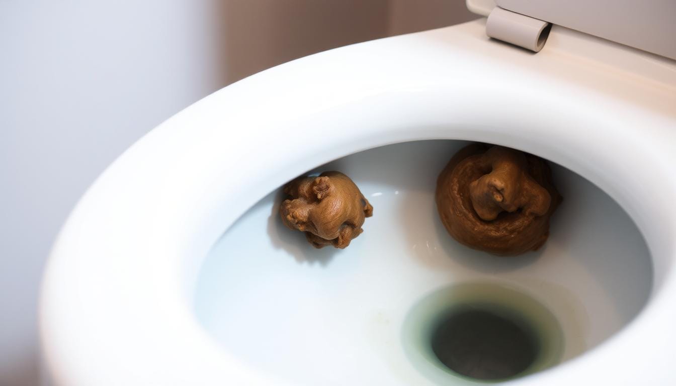 why is my poop sticking to the toilet