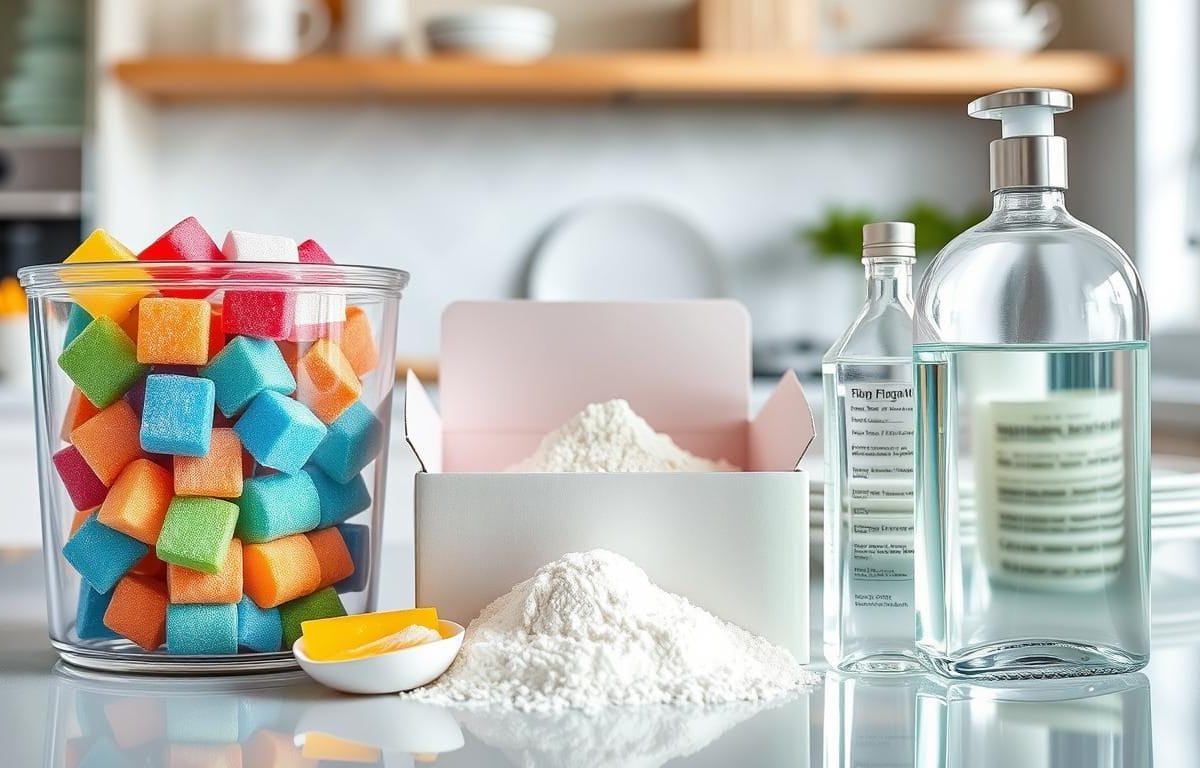 Dishwasher soaps pods vs powder vs liquid