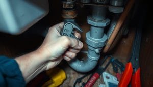 How to fix a pipe leak in a tight space