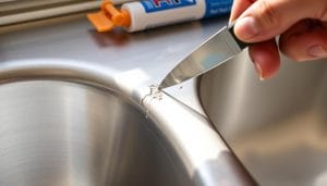 How to remove old caulk from sink edges